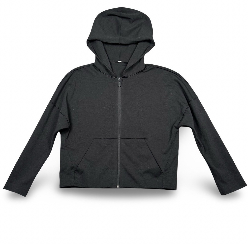 Lululemon Minimal Hoodie Jacket Women's 2 Black Full Zip Lightweight Athleisure
